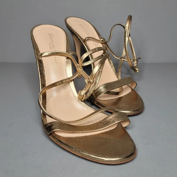 Gianvito Rossi Shoes Gianvito Rossi Carlyle Gold Strappy Heels